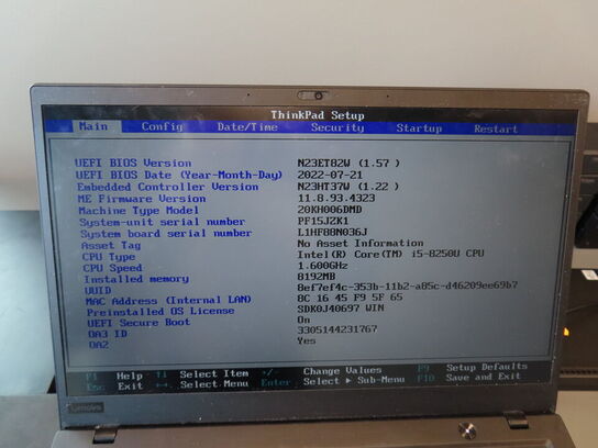 Bærbar computer LENOVO X1 Carbon 6th Gen.