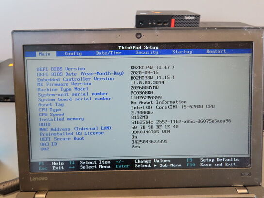 Bærbar computer LENOVO X260