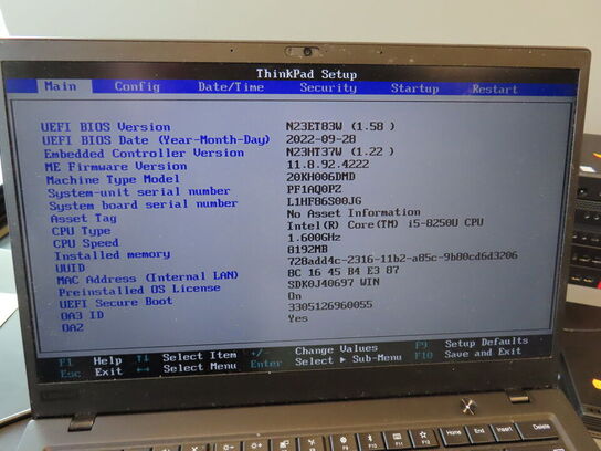Bærbar computer LENOVO X1 Carbon 6th Gen.