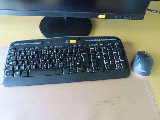 27" monitor, LEVOVO L27i-28, webcam, headset, tastatur og mus