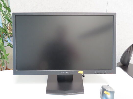 24" monitor, LENOVO LT2423WC, mus og bordlampe