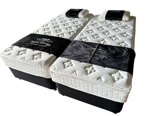 2stk. Luka Design enkeltsenge størrelse 90x200cm med 2 latex puder