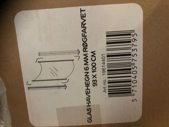 2 stk Buede Nordic Glashavehegn Røgfarvet 93x100 cm