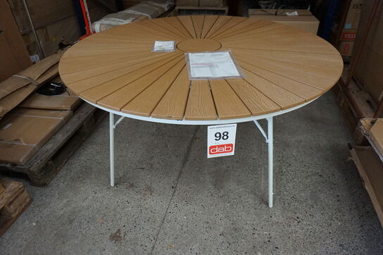 Kerteminde teak - nonwood havebord Ø150 cm, hvidt stel
