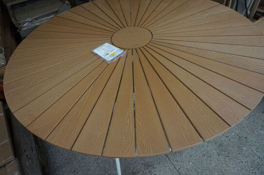 Kerteminde teak - nonwood havebord Ø150 cm, hvidt stel