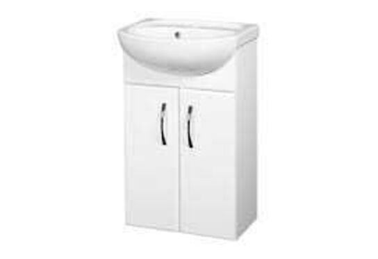 Nortiq Space One Box badmøbelsæt i hvid højglans 2 låger 40 cm 