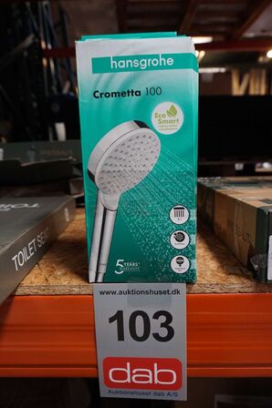2 stk hansgrohe Crometta 100 håndbrusere 1jet m/EcoSmart+