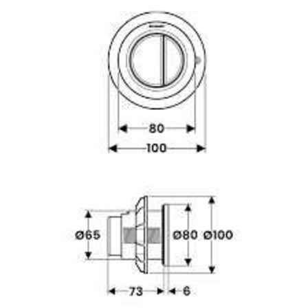 Geberit Omega 10 trykknap, mat krom/krom