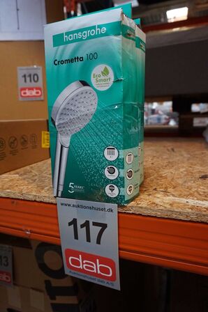 2 stk hansgrohe Crometta 100 håndbrusere 1jet m/EcoSmart+