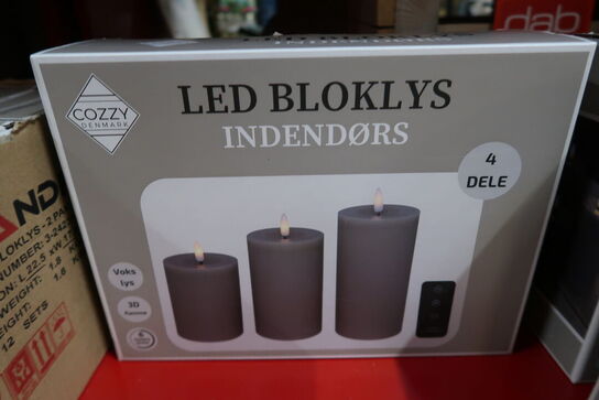 2 pk. Cozzy LED bloklys med fjernbetjening indendørs sand 3 stk.