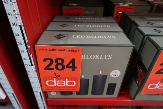 3 pk. Cozzy LED bloklys grøn med fjernbetjening udendørs 3 stk.