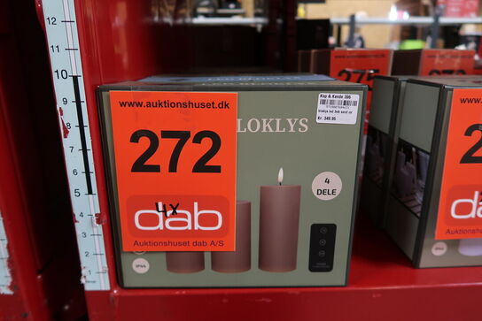 4 pk. Cozzy LED bloklys sand med fjernbetjening udendørs 3 stk.