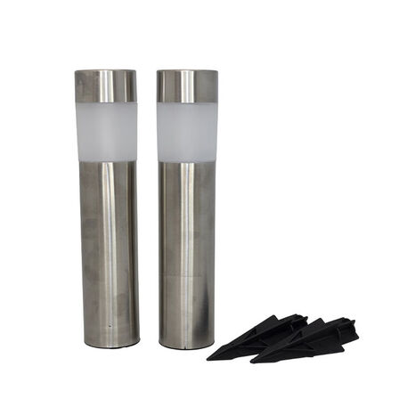 4 pk. Cozzy solcelle havefakler stål 2 stk. Ø6xH41 cm