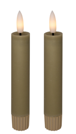 10 pk. Cozzy kronelys, 3D flamme, 11 cm, sand, 2 stk.