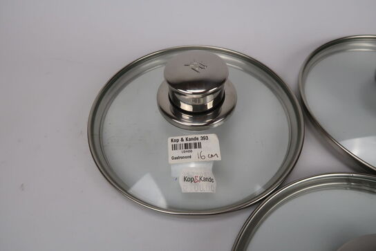 3 stk. Grydelåg 16 cm 