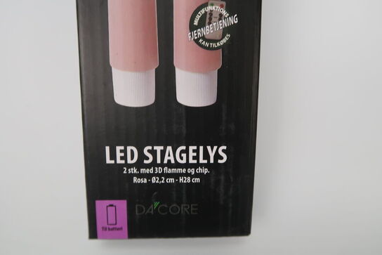 7 pk. Stagelys 28 cm 2 pak - Rosa