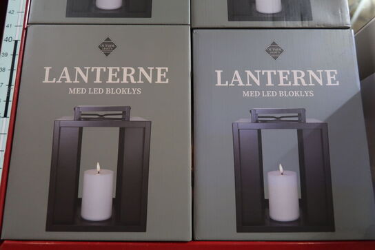 2 stk. Cozzy metal lanterne med LED lys sort