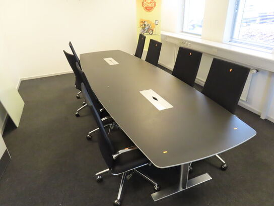 Konferencebord 360x114 cm - med 8 stole