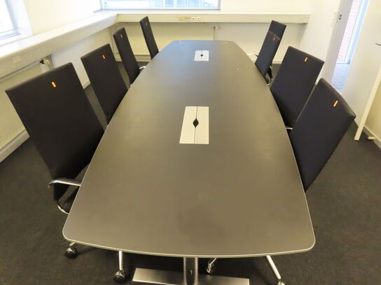 Konferencebord 360x114 cm - med 8 stole