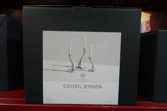 Georg Jensen Cobra lysestagesæt 3 stk blankt stål
