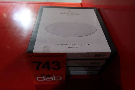 4 stk. Georg Jensen Koppel Dinnerware hvid frokosttallerken 22 cm