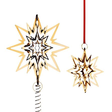 Georg Jensen juletræstjerne stor forgyldt