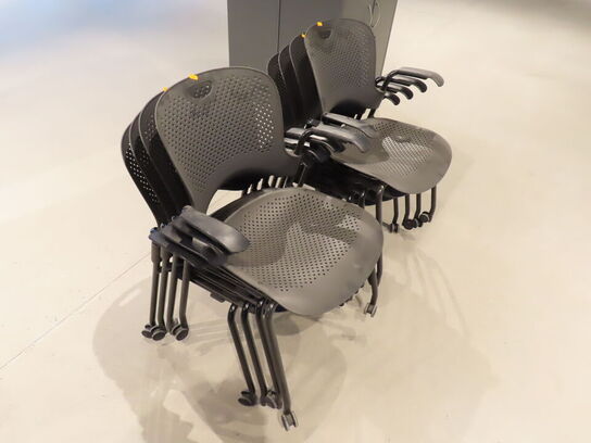 8 stk. Stabelbare stole på hjul. HERMAN MILLER