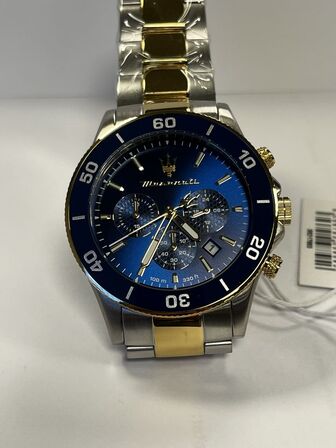 Armbåndsur  MASERATI COMPETIZIONE 43 MM CHR BLUE DIAL BR SS+YG