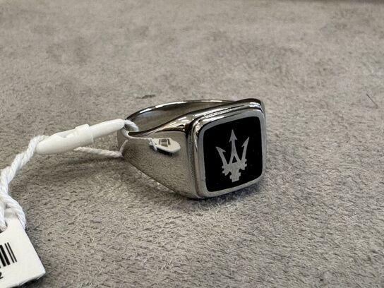 Fingerring MASERATI ICONIC RING SS ENAMEL BLACK SZ25