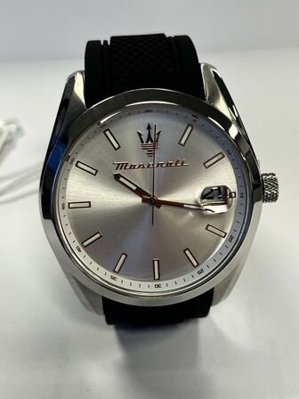 Armbåndsur  MASERATI ATTRAZIONE 43 MM 3H W/SILVER DIAL BLK ST