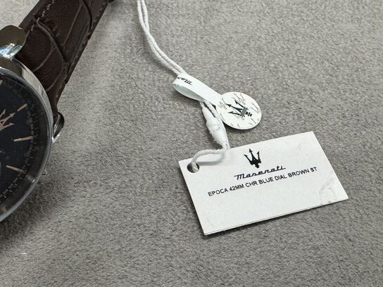 Armbåndsur  MASERATI EPOCA 42 MM CHR BLUE DIAL BROWN ST