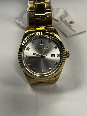 Armbåndsur  MASERATI COMPETIZIONE 31 MM 3H S/WHITE DIAL BR YG