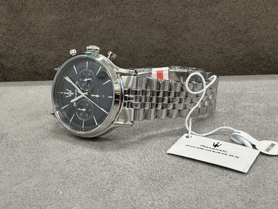 Armbåndsur  MASERATI EPOCA 42 MM CHR BLUE DIAL BR SS