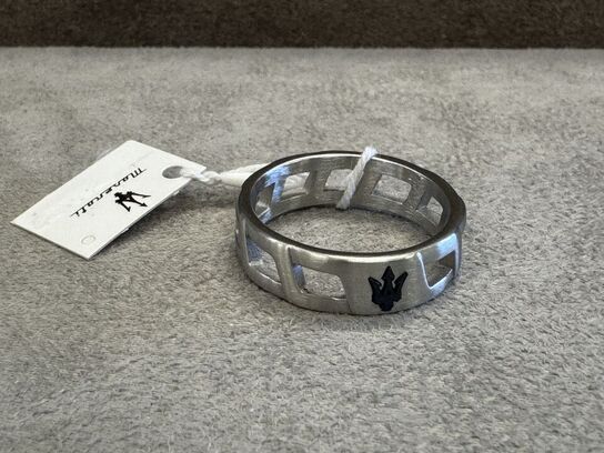 Fingerring MASERATI ICONIC RING WITH IP BLUE TRIDENT S27