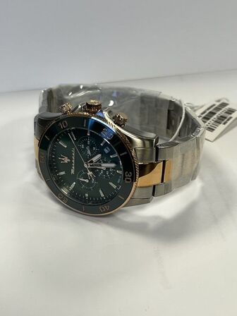 Armbåndsur  MASERATI COMPETIZIONE 43 MM CHR GREEN DIAL BR SS+RG