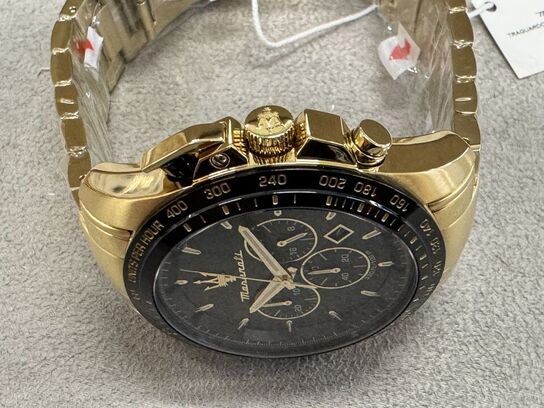 Armbåndsur  MASERATI TRAGUARDO 45 MM CHR BLACK DIAL BR YG