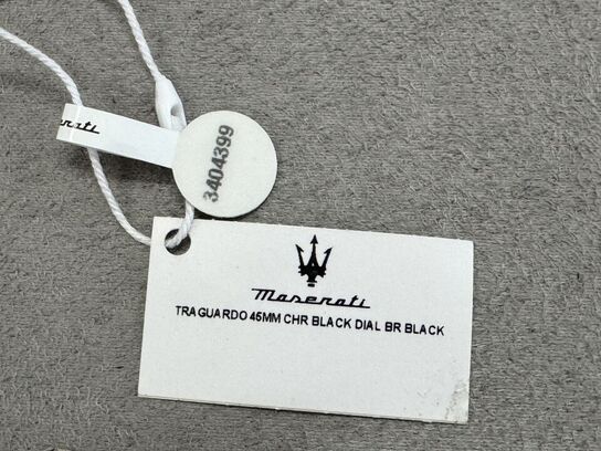 Armbåndsur  MASERATI TRAGUARDO 45 MM CHR BLACK DIAL BR BLACK