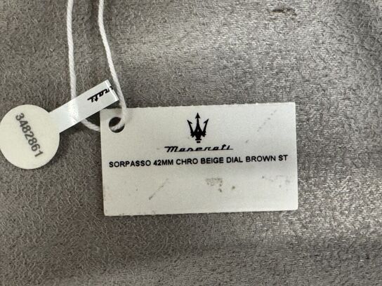 Armbåndsur  MASERATI SORPASSO 42 MM CHRO BEIGE DIAL BROWN ST