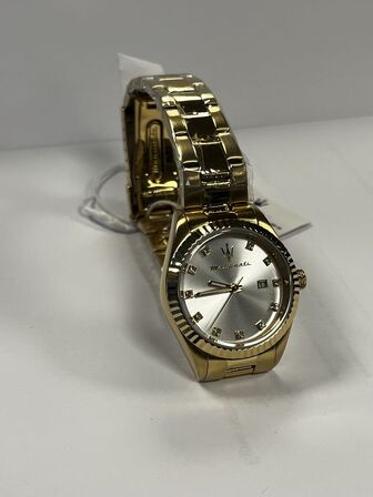 Armbåndsur  MASERATI COMPETIZIONE 31 MM 3H S/WHITE DIAL BR YG