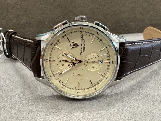 Armbåndsur  MASERATI SORPASSO 42 MM CHRO BEIGE DIAL BROWN ST