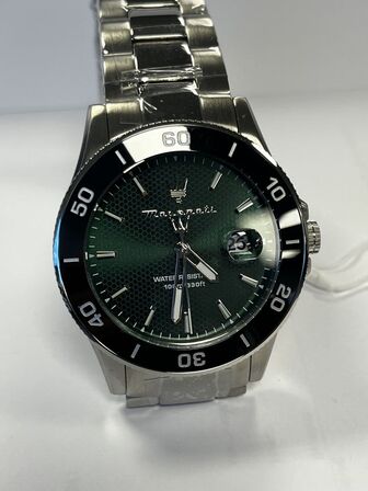 Armbåndsur  MASERATI COMPETIZIONE 43 MM 3H GREEN DIAL SS BR