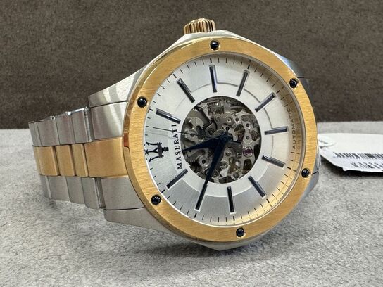 Armbåndsur  MASERATI CIRCUITO AUTOMATIC 44 MM SILVER/ROSE GOLD STRAP