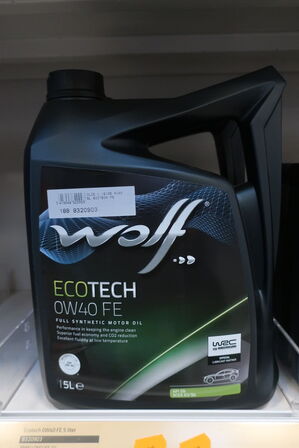5 liter motorolie WOLF 0W40 FE
