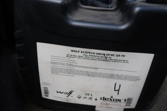 40 liter motorolie WOLF 0W20 SP/RC G6 FE