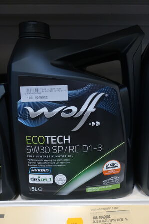 5 liter motorolie WOLF 5W30 SP/RC D1-3