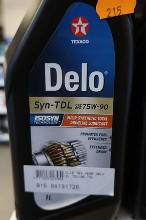 6 stk. gearkasseolie TEXACO Delo Syn-TDL 75W-90