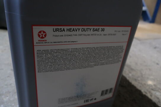 20 liter motorolie TEXACO Ursa Heavy Duty SAE 30