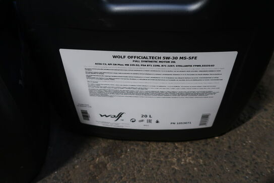 40 liter motorolie WOLF 5W-30 MS-SFE