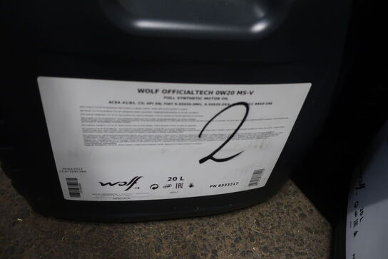 40 liter motorolie WOLF 5W40 & 0W20