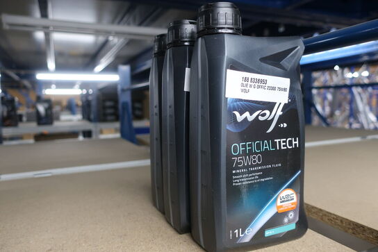 21 stk. motorolie samt gearkasseolie WOLF 